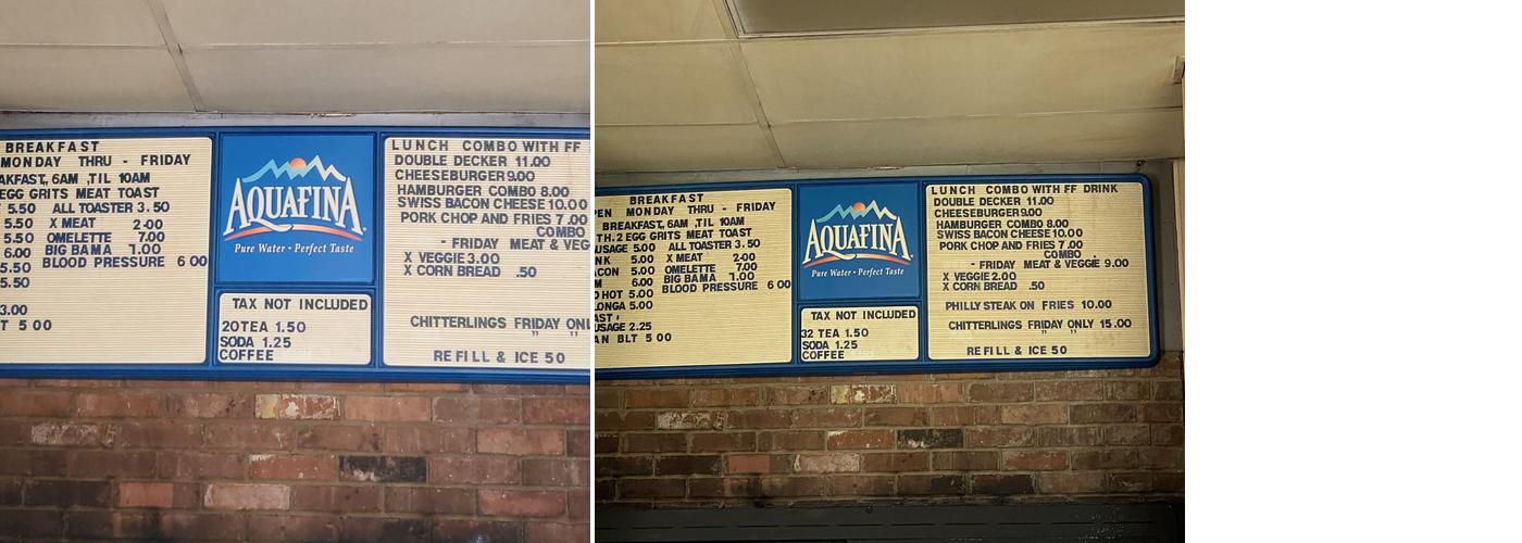 Cafe Menu