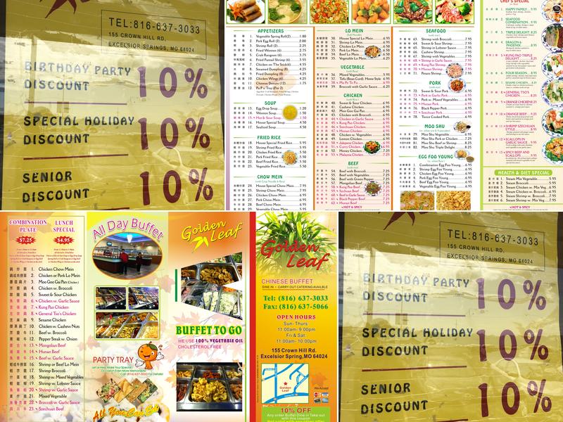 Golden Leaf Menu