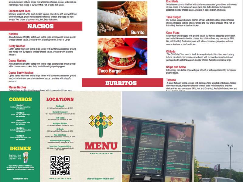Taco Casa Menu