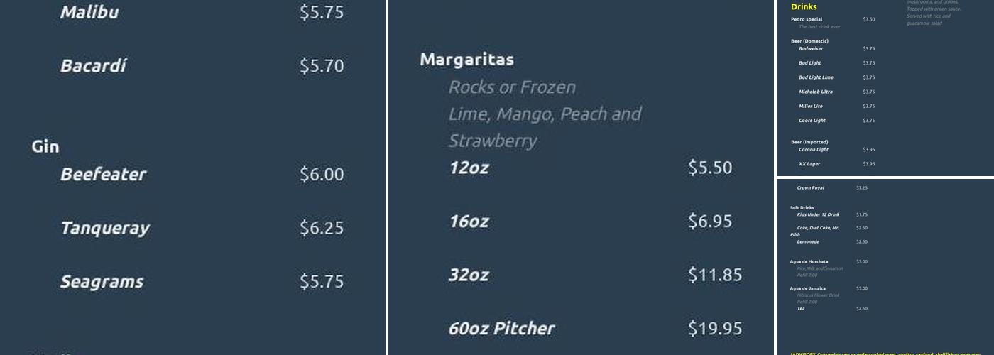 Chabely's Mexican Grill Menu