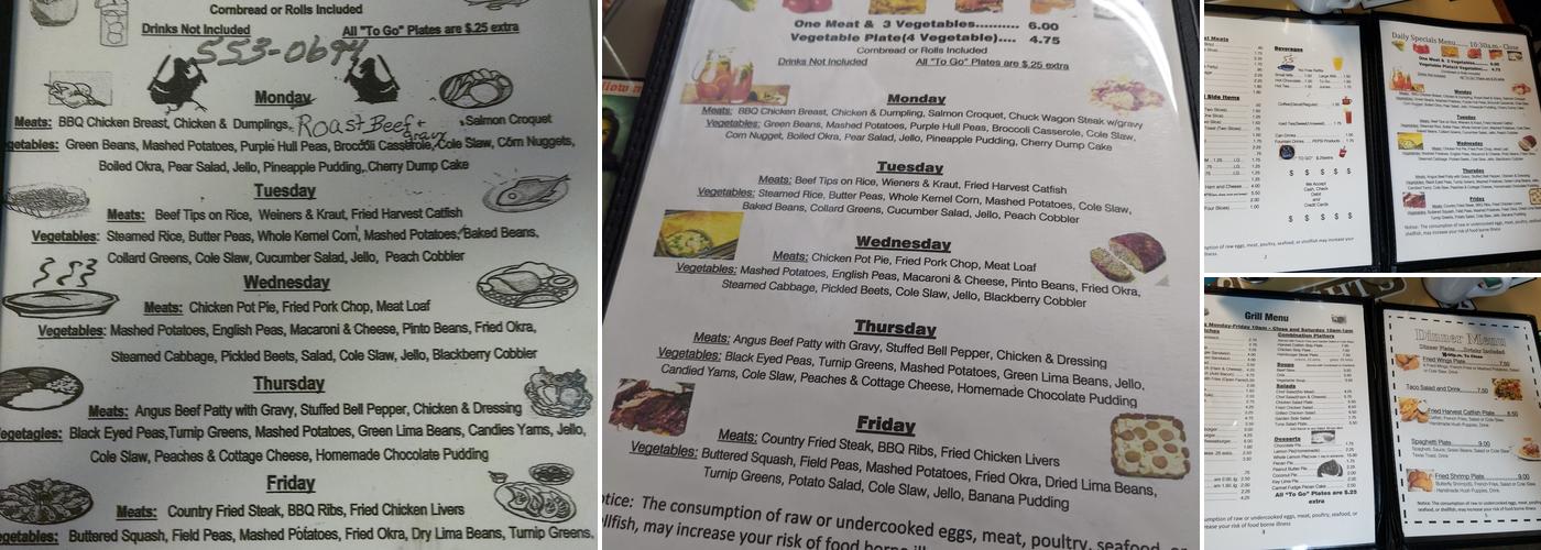 Wright's Restaurant Menu