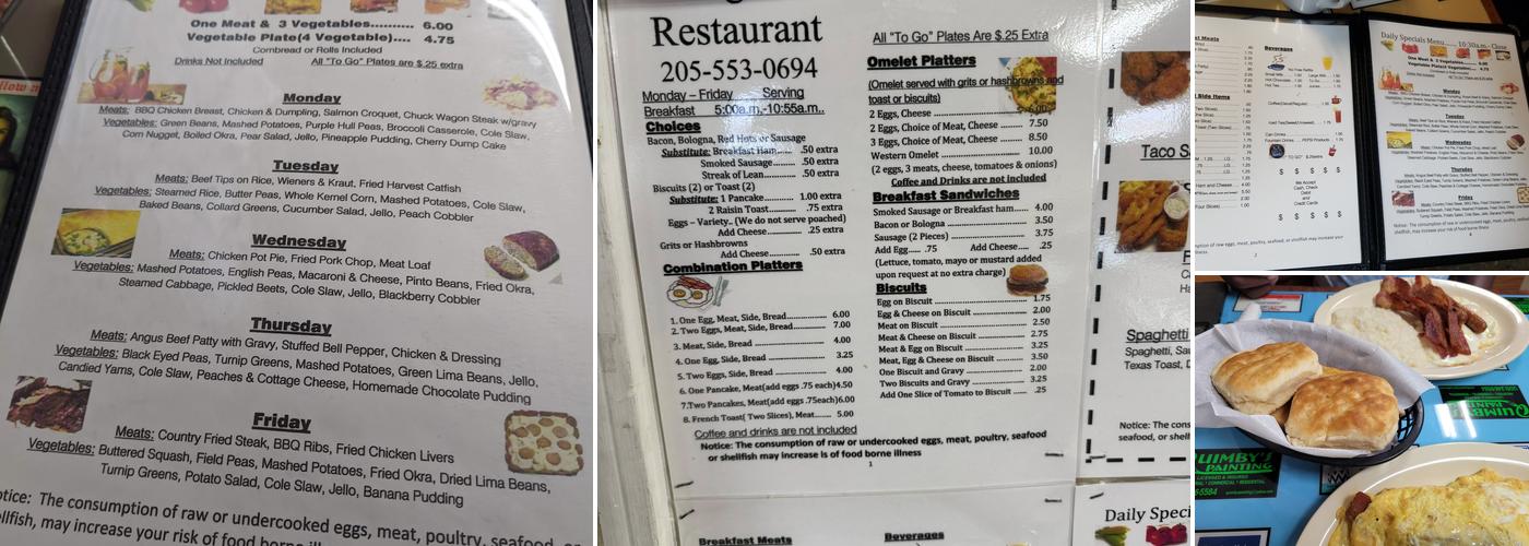 Wright's Restaurant Menu