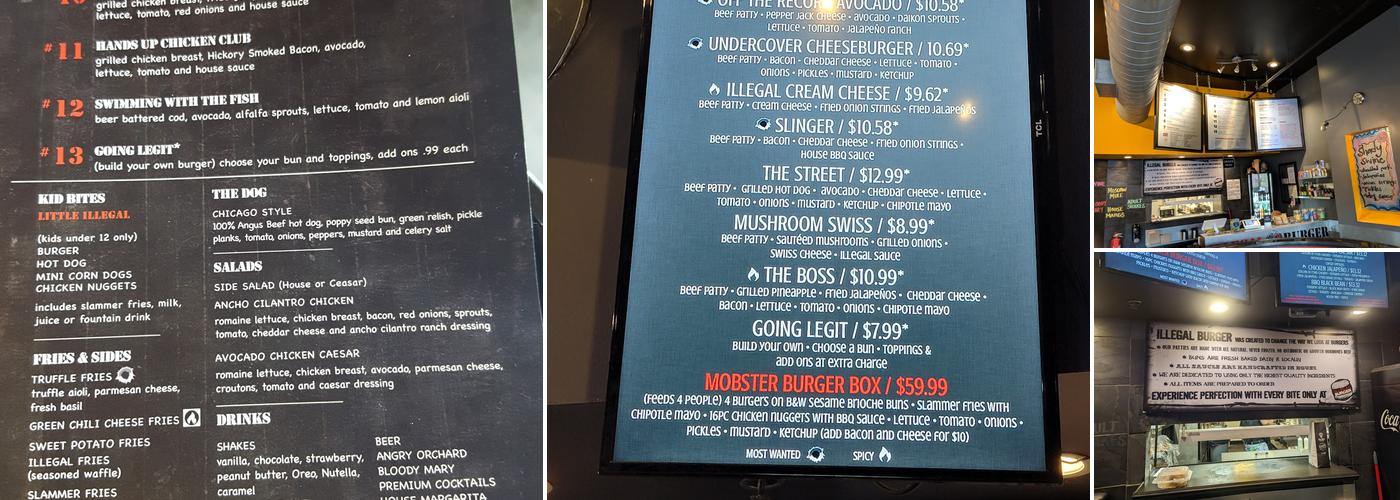 Illegal Burger Evergreen Menu