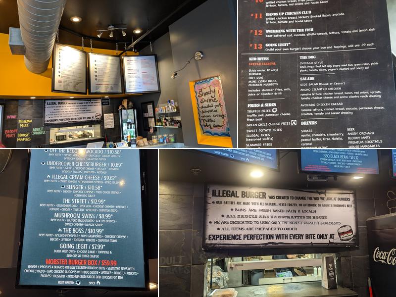Illegal Burger Evergreen Menu