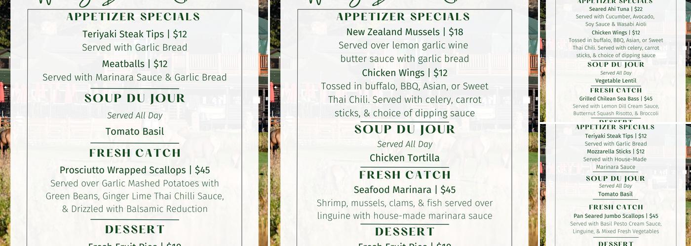 Keys On the Green Menu