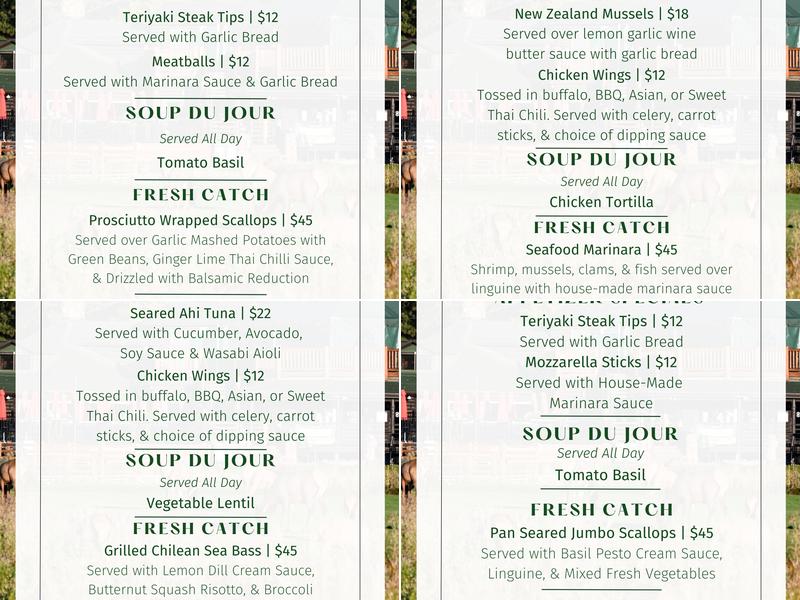 Keys On the Green Menu