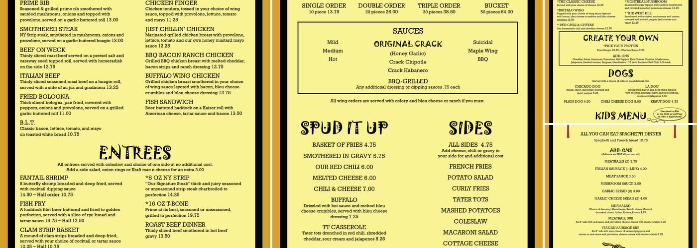 West Hill Grill Menu