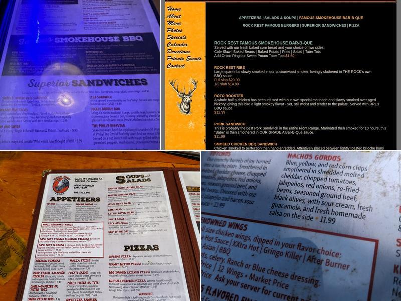 Rock Rest Lodge Menu