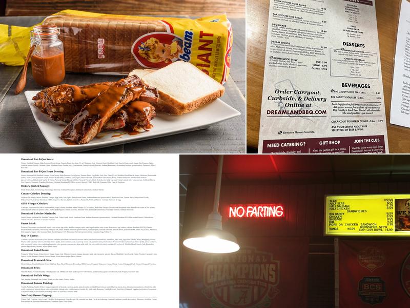 Dreamland BBQ Menu