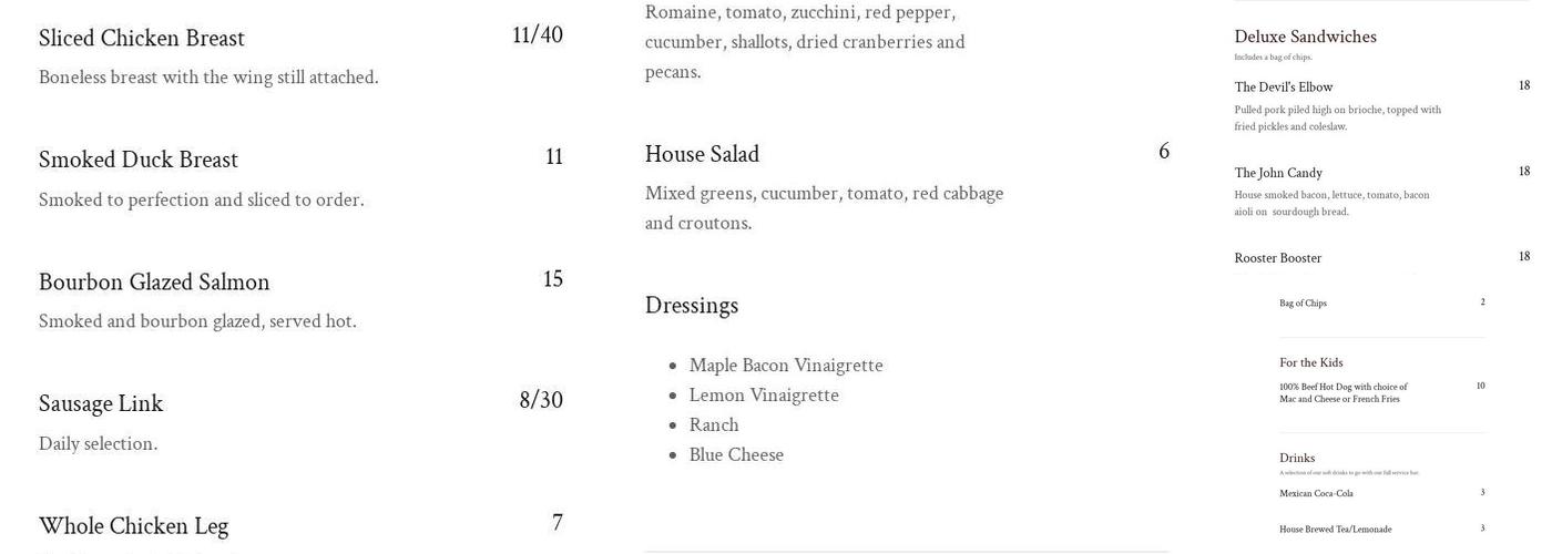 Switchback Smokehouse Menu