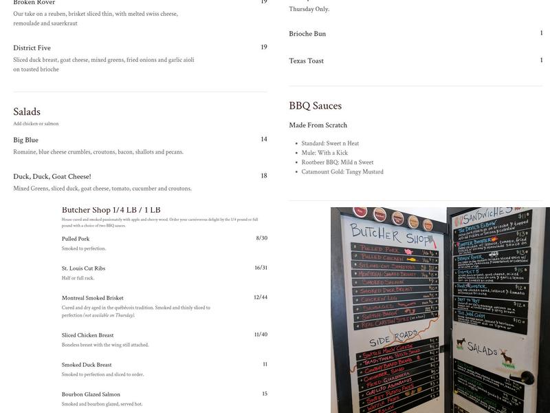Switchback Smokehouse Menu