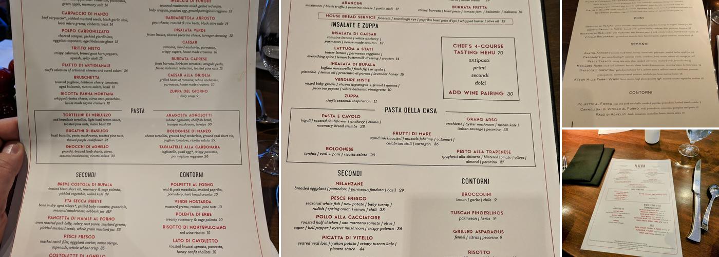 Panzano Menu