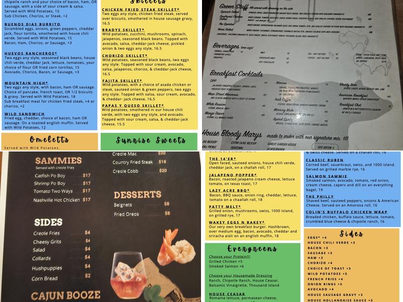 Wildflower Cafe Menu