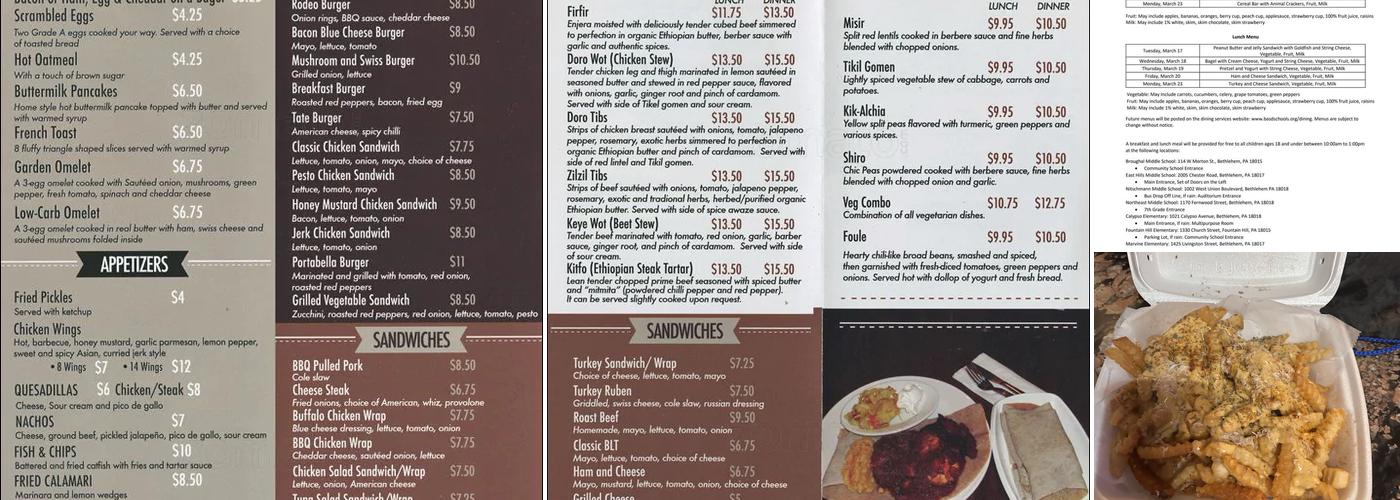 Almaz Cafe Menu
