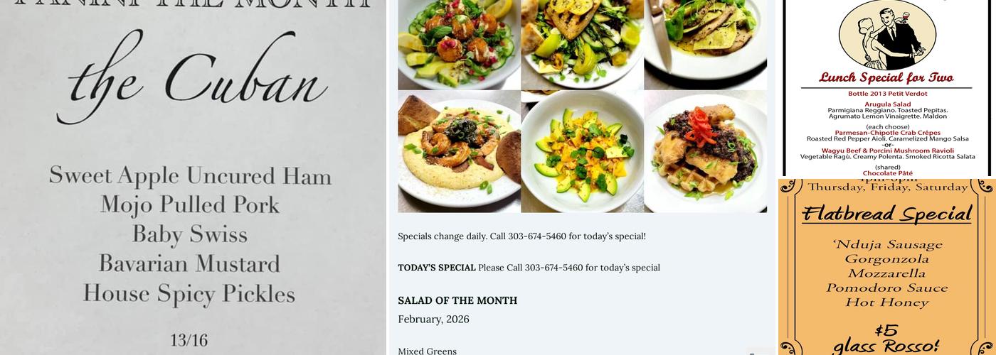 Creekside Cellars Menu