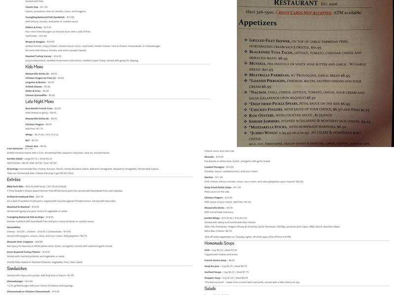 Ron's Crooked Hill Tavern Menu