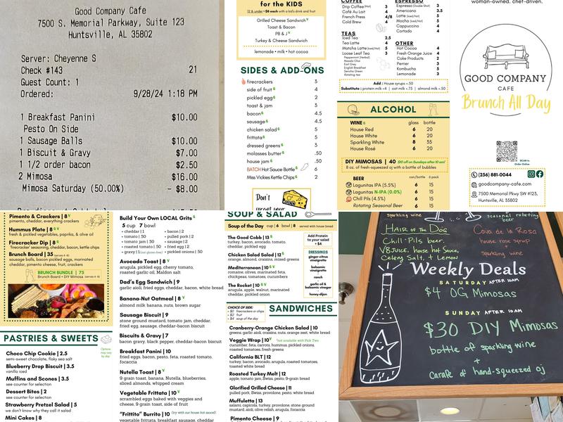 Good Company Cafe Menu