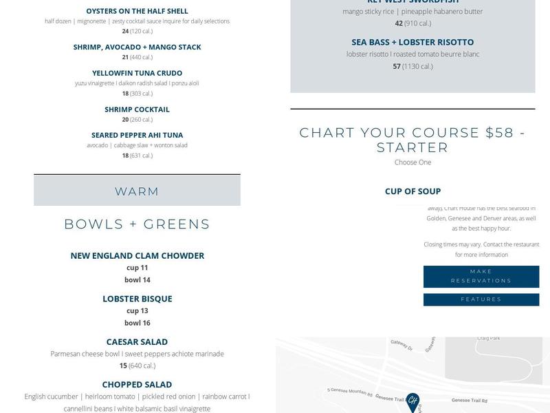 Chart House Menu