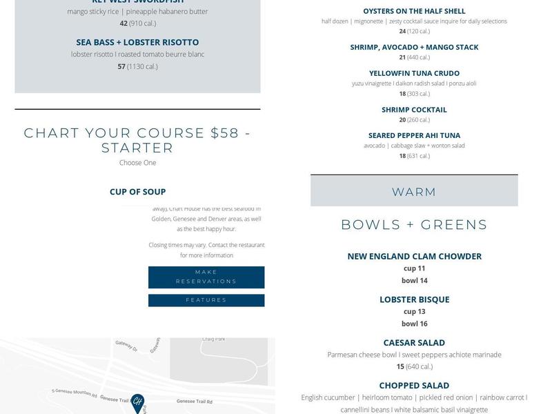 Chart House Menu
