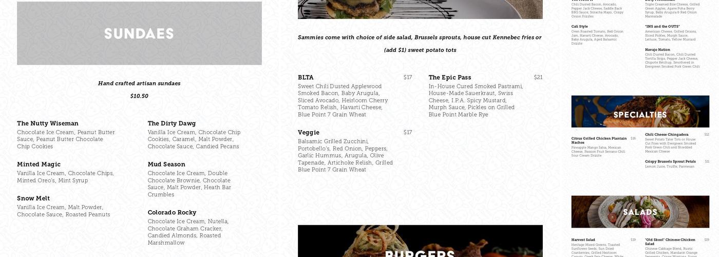 Murphy's Mountain Grill Menu