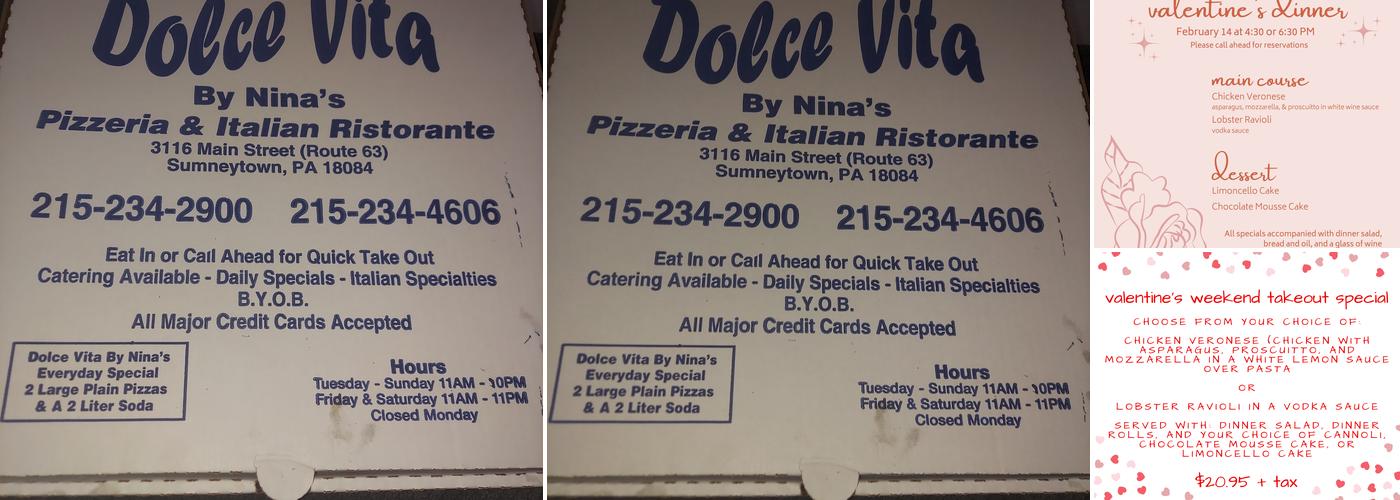 Dolce Vita Menu