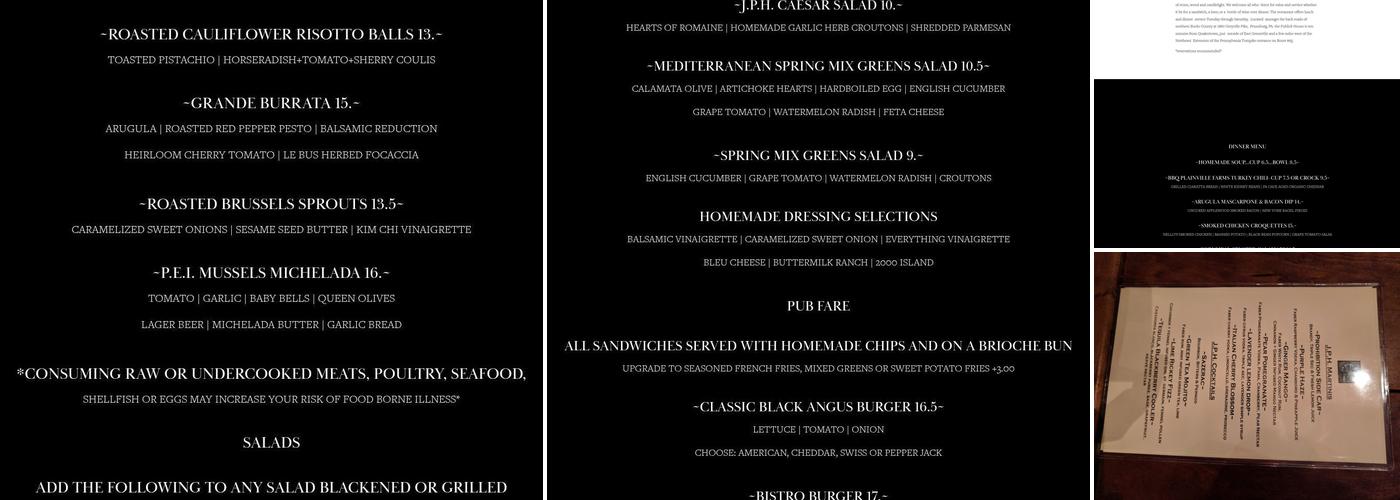 Jamison Publick House Menu