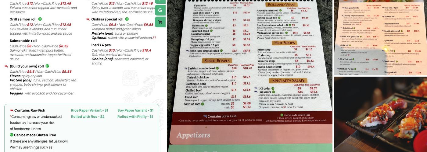 Sushi Win Menu