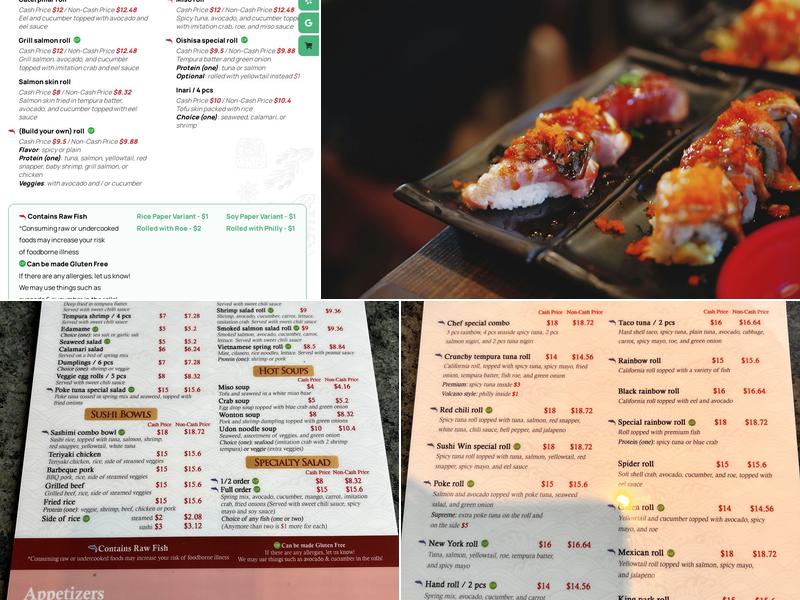 Sushi Win Menu