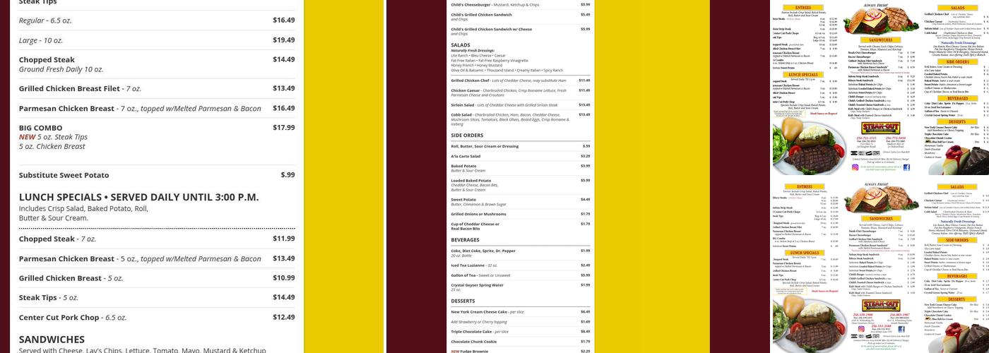 Steak-Out Menu
