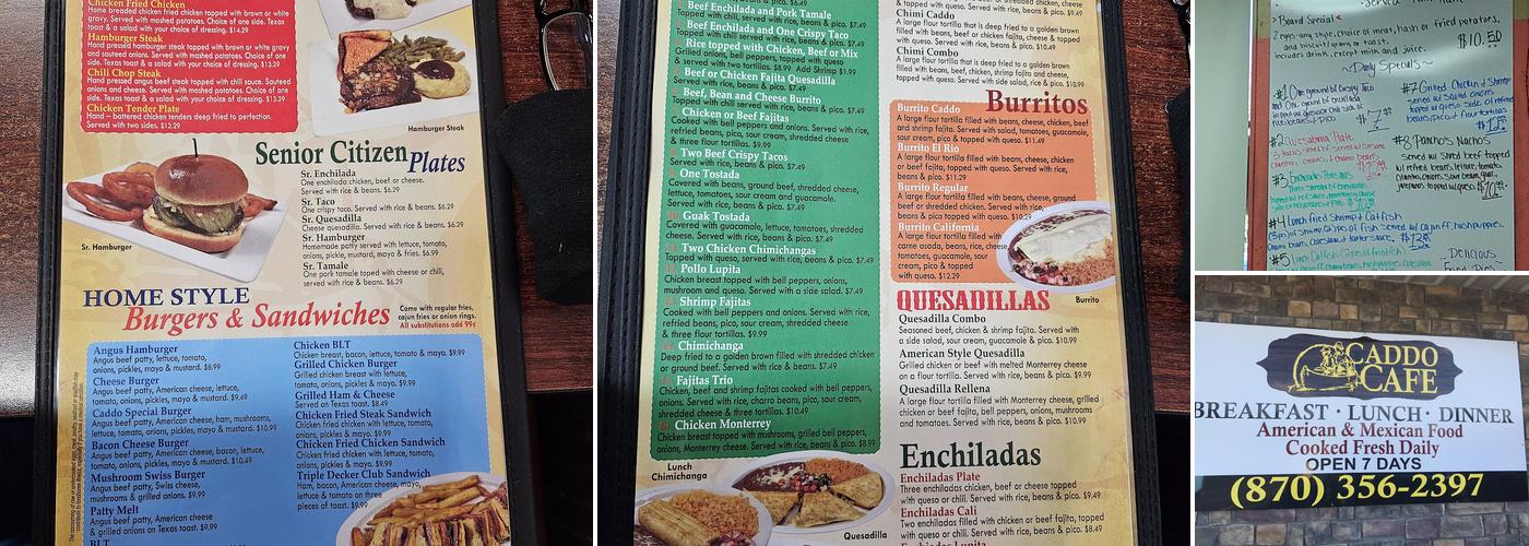 Caddo Cafe Menu
