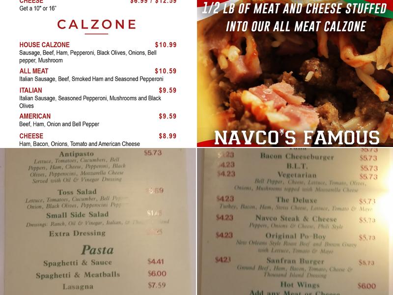 Navco Pizza Menu