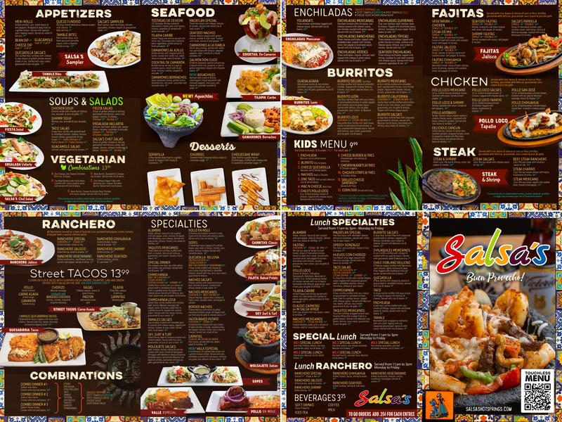 Salsa's Mexican Restaurant & Cantina Menu
