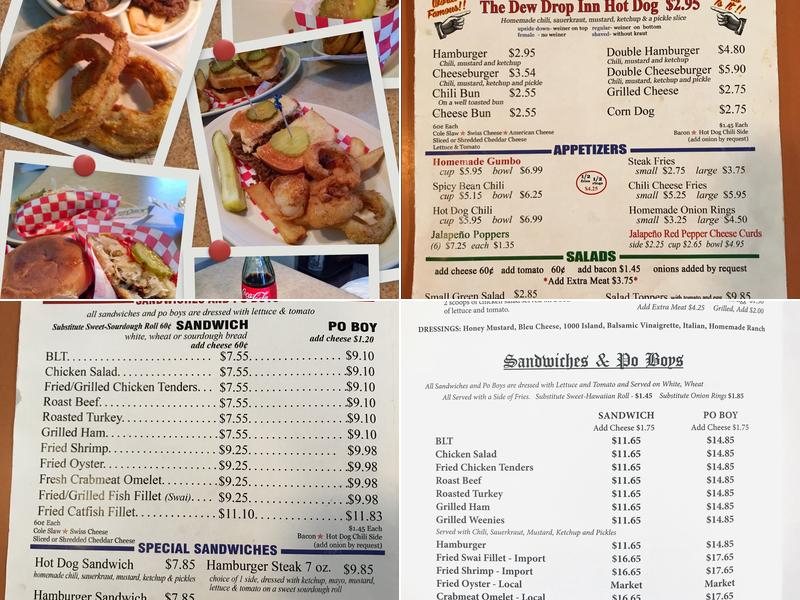 Dew Drop Inn Restaurant Menu