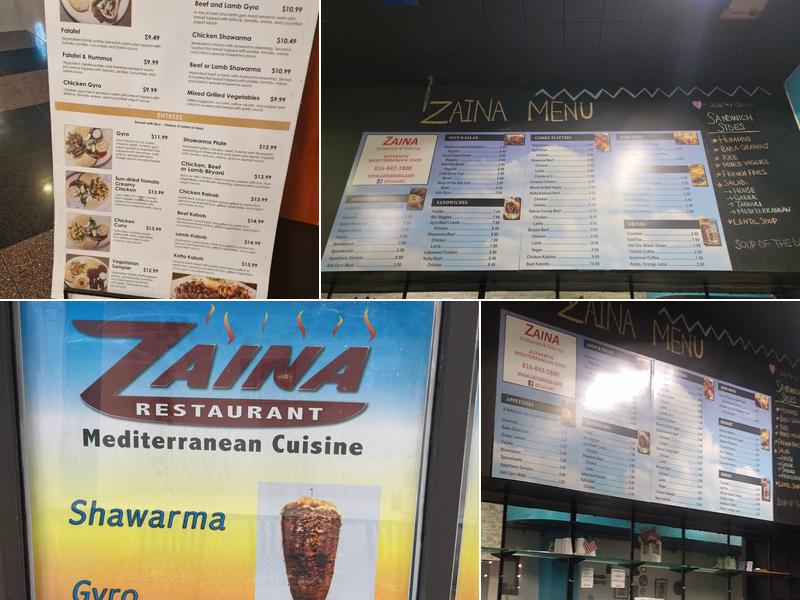 Zaina Mediterranean Cuisine & Catering Menu
