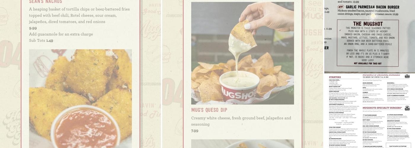 Mugshots Grill and Bar - Mobile, AL Menu