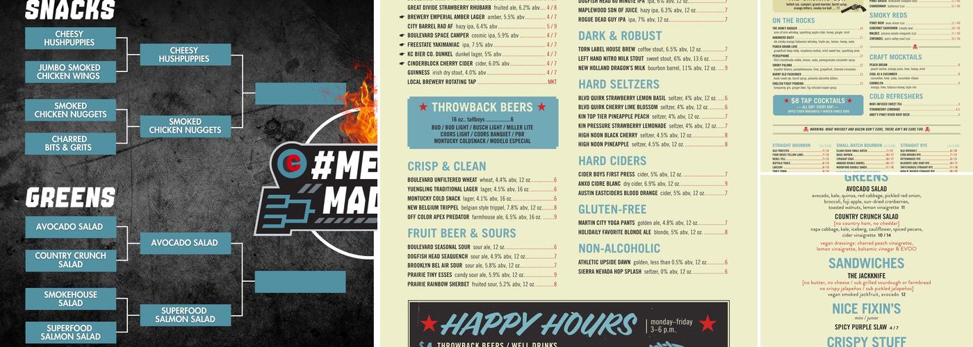 Char Bar - Westport Menu