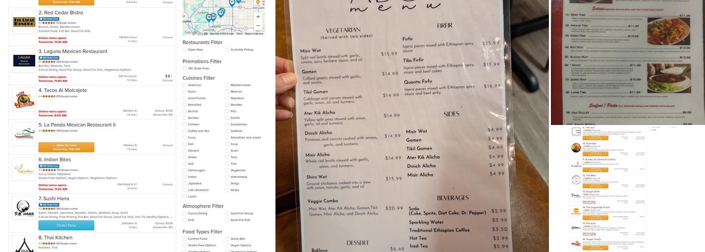 Abol Ethiopian Restaurant Menu