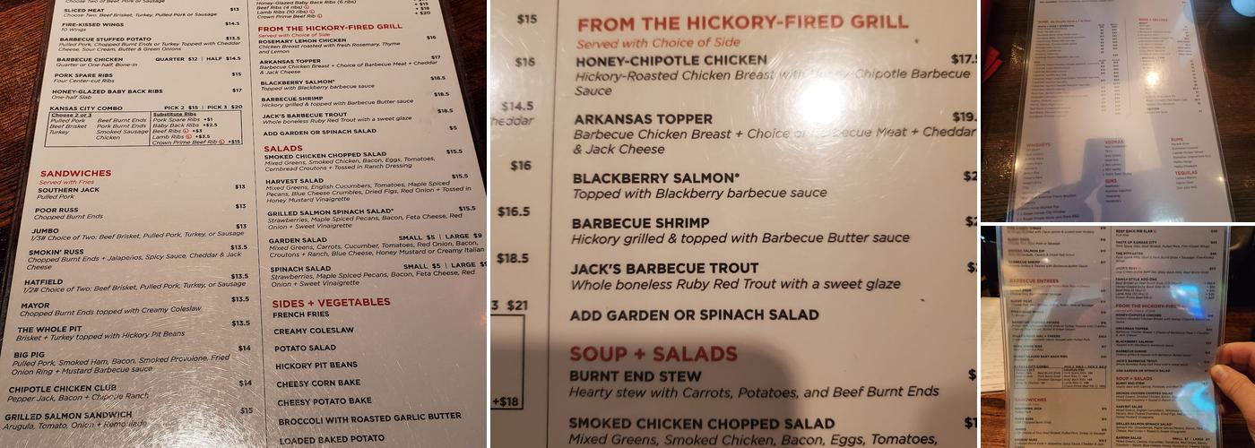 Jack Stack Barbecue - Overland Park Menu