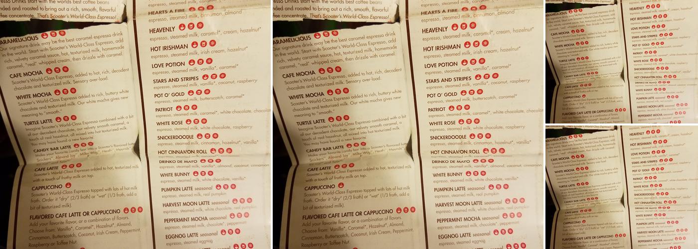 Scooter's Coffee Menu