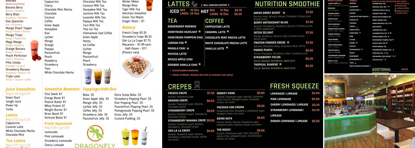 Dragonfly Tea Zone Menu
