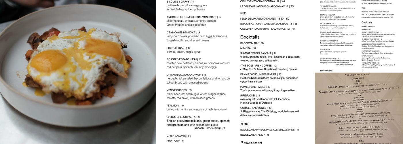 Café Sebastienne Menu