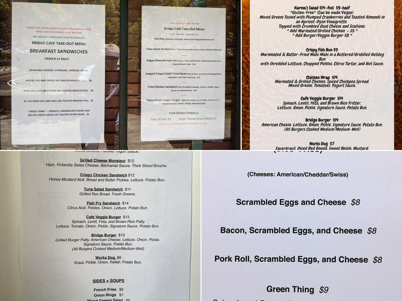 Bridge Cafe Menu