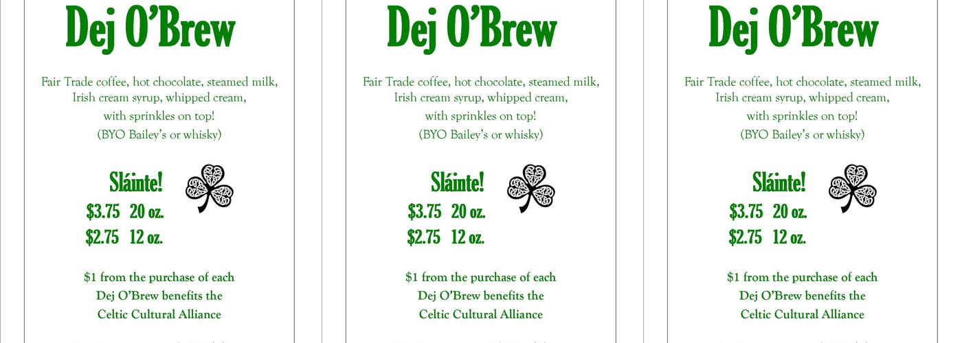 Deja Brew Coffeehouse & Deli Menu