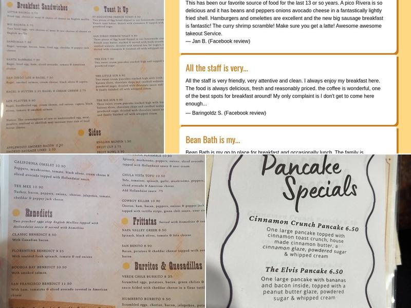 BeanBath Cafe Menu