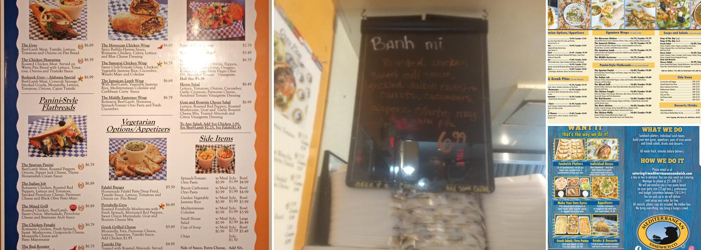 Mediterranean Sandwich Co. Dtown Menu