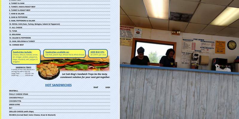 Sub King Menu