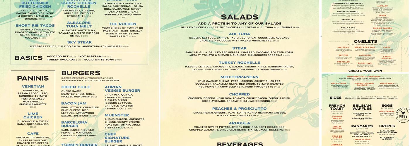 Sky Cafe Menu