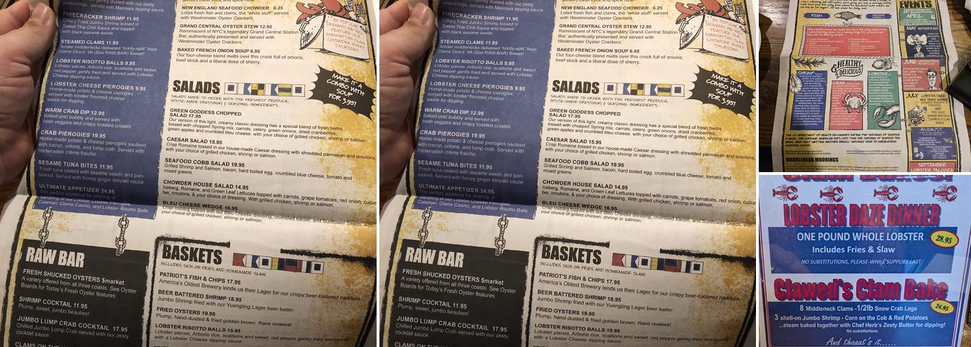 Marblehead Chowder House Menu