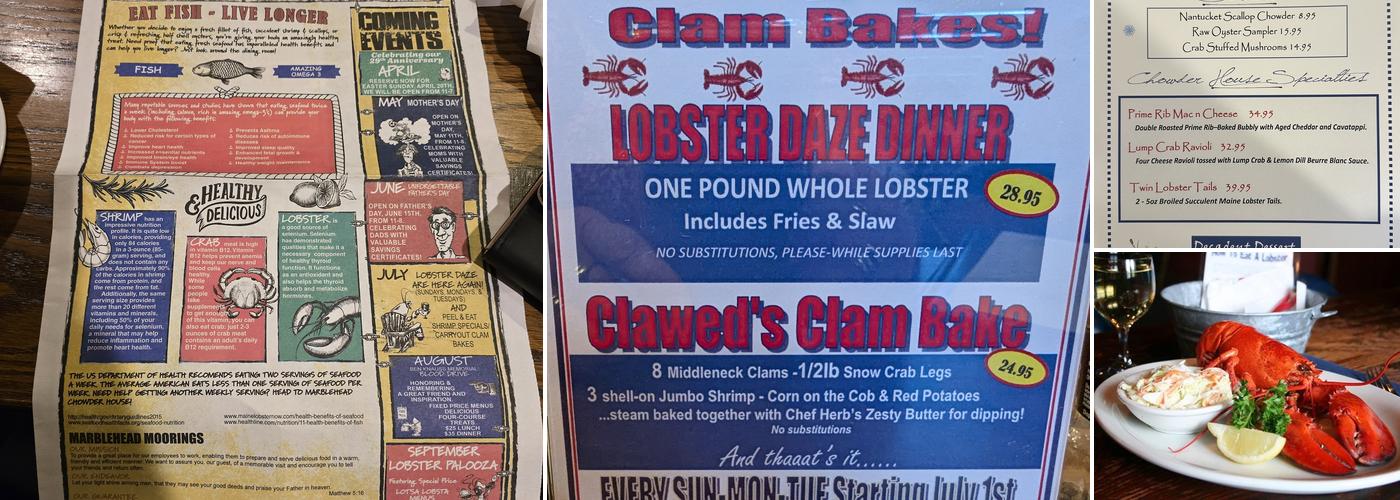 Marblehead Chowder House Menu