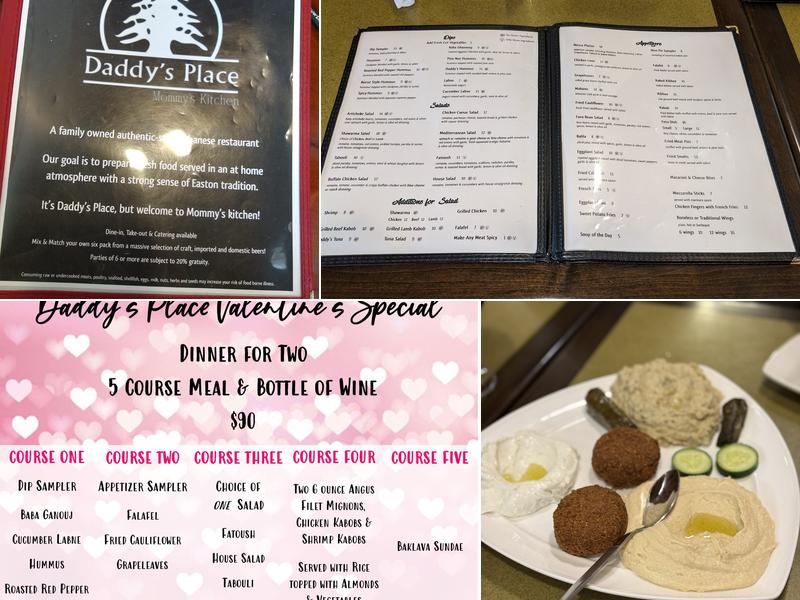 Daddy's Place Menu
